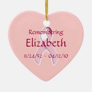 "Remembering__" Brustkrebs-Bewusstseins-Band Keramikornament