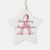 "Remembering__" Brustkrebs-Bewusstseins-Band Keramikornament (Rechts)