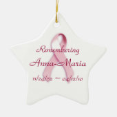 "Remembering__" Brustkrebs-Bewusstseins-Band Keramikornament (Vorne)