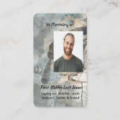 Remembrance Memorial Memory Card Baseball Sport Visitenkarte (Vorderseite)