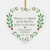 Remembrance Memory Is A Keepsake Greenery Phot Keramik Ornament (Vorne)