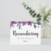 Remembrance Pet Love One Ankündigungspostkarte (Stehend Vorderseite)