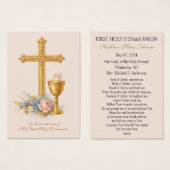 Remembrance Prayer Card for First Holy Communion (Vorne & Hinten)