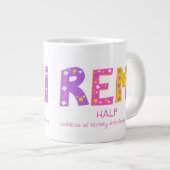 Remi Girls nennen rosa lila Blume Jumbo-Tasse (Vorderseite Rechts)