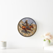 Remington: Cowboy, American Cowboy Art Runde Wanduhr (Zuhause)