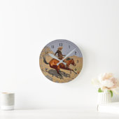 Remington: Cowboy, American Cowboy Art Runde Wanduhr (Zuhause)