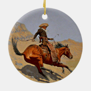 Remington - Der Cowboy, Keramik Ornament