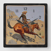 Remington: Der Cowboy, Quadratische Wanduhr (Vorderseite)