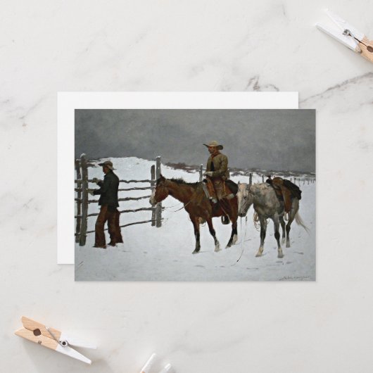 Remington - Fall des Cowboy, Karte (Vorderseite/Rückseite Beispiel)