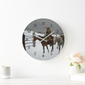 Remington - Fall des Cowboy, Kunstmalerei, Große Wanduhr (Zuhause)