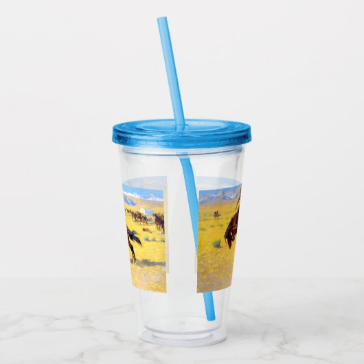 Remington Old West Horse und Cowboy Acryltrinkbecher (Links)