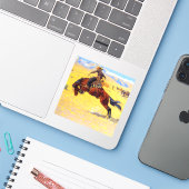 Remington Old West Horse und Cowboy Aufkleber (Laptop mit iPhone)