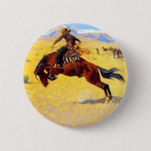 Remington Old West Horse und Cowboy Button