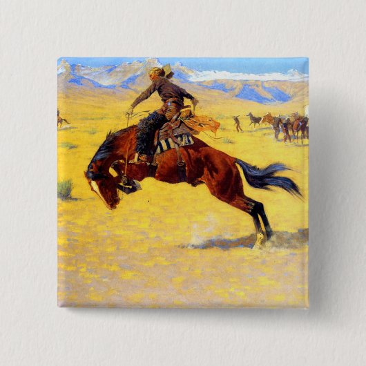 Remington Old West Horse und Cowboy Button (Vorderseite)