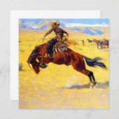 Remington Old West Horse und Cowboy Einladung (Vorne/Hinten)