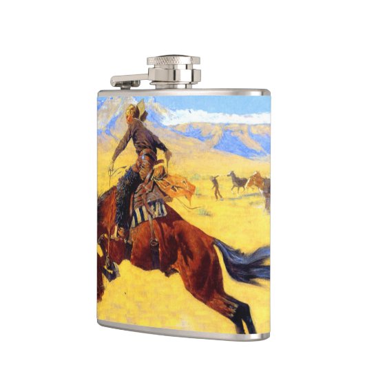 Remington Old West Horse und Cowboy Flachmann (Links)