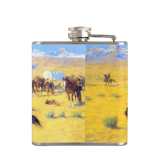 Remington Old West Horse und Cowboy Flachmann (Rückseite)