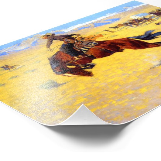 Remington Old West Horse und Cowboy Fotodruck (Ecke)