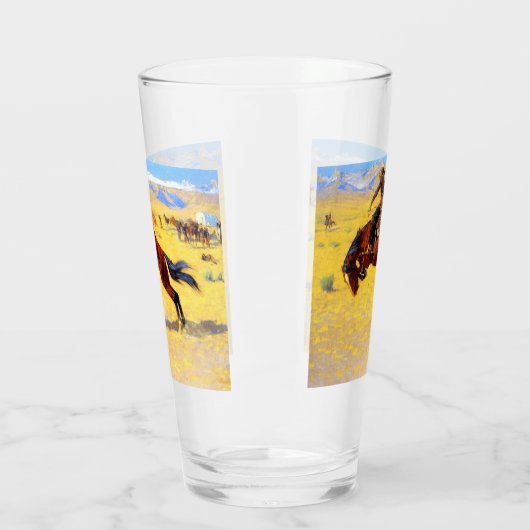 Remington Old West Horse und Cowboy Glas (Links)