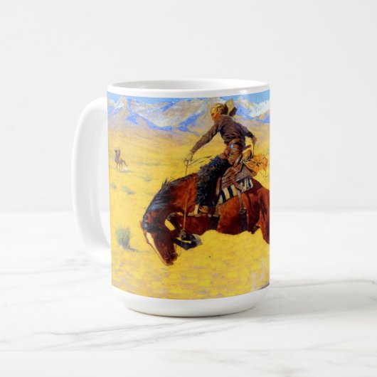 Remington Old West Horse und Cowboy Kaffeetasse (Vorderseite Links)