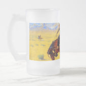 Remington Old West Horse und Cowboy Mattglas Bierglas (Links)