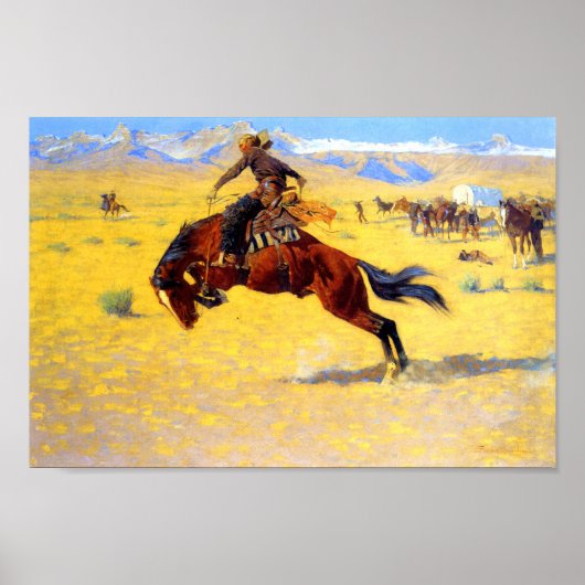 Remington Old West Horse und Cowboy Poster (Vorne)