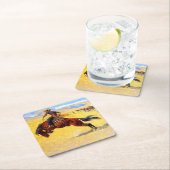 Remington Old West Horse und Cowboy Rechteckiger Pappuntersetzer (Vor Ort)