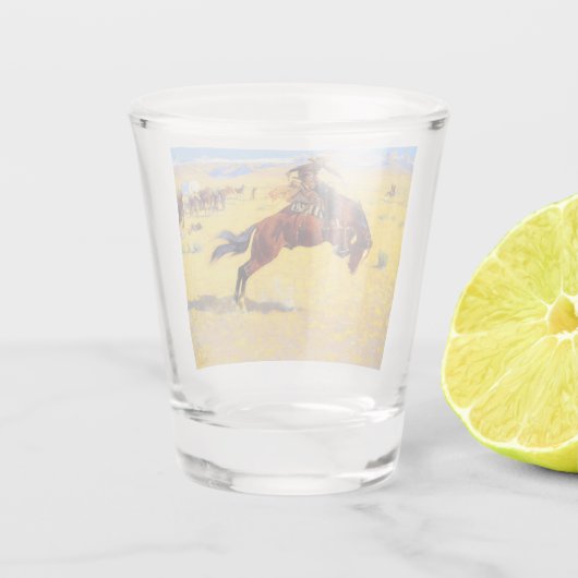 Remington Old West Horse und Cowboy Schnapsglas (Rückseite)