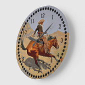 Remington: The Cowboy, American Cowboy Große Wanduhr (Winkel)