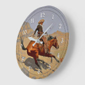 Remington: The Cowboy, American Cowboy Große Wanduhr (Winkel)