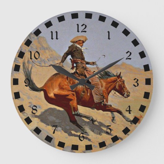 Remington: The Cowboy, American Cowboy Große Wanduhr (Vorderseite)