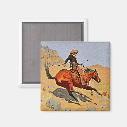 Remington - The Cowboy, berühmtes Bild Magnet (Vorderseite/Rückseite)