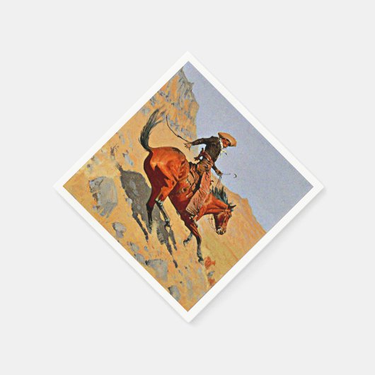 Remington - The Cowboy, berühmtes Bild Serviette (Ecke)