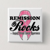 Remission Rocks - Brustkrebs-Bewusstsein Button (Vorderseite)