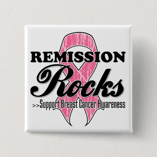 Remission Rocks - Brustkrebs-Bewusstsein Button (Vorderseite)