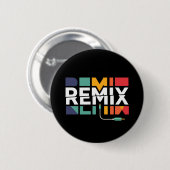 Remix Audio | DJ Music Retro Geometric Graphic Button (Vorne & Hinten)