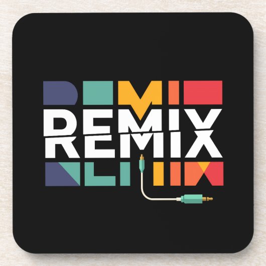 Remix Audio | DJ Music Retro Geometric Graphic Getränkeuntersetzer (Vorderseite)