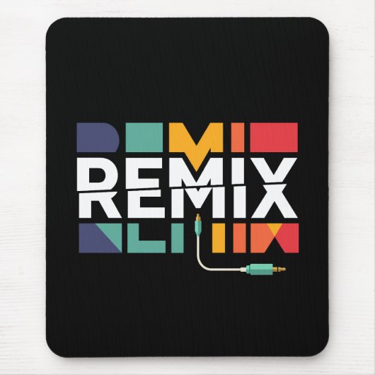 Remix Audio | DJ Music Retro Geometric Graphic Mousepad (Vorne)