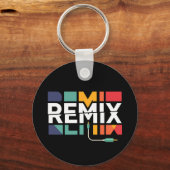 Remix Audio | DJ Music Retro Geometric Graphic Schlüsselanhänger (Vorderseite)