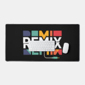 Remix Audio | DJ Music Retro Geometric Graphic Schreibtischunterlage (Tastatur & Maus)