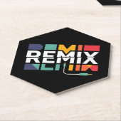 Remix Audio | DJ Music Retro Geometric Graphic Untersetzer (angewinkelt)