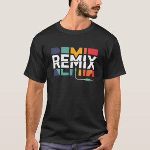 Remix-Audio DJ-Musik Retro-Geometrisches Grafikd T-Shirt