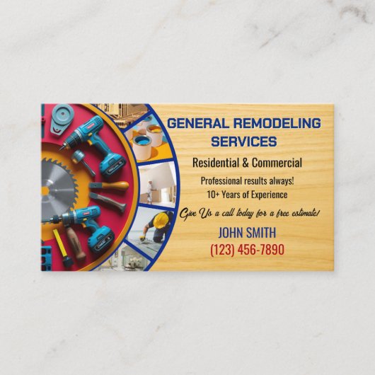 Remodeling Service Business Cards Visitenkarte (Vorderseite)