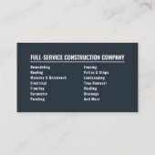 Remodeling Specialist Modern Charcoal and Silver Visitenkarte (Rückseite)