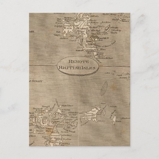 Remote British Isles Map von Arrowsmith Postkarte (Vorderseite)