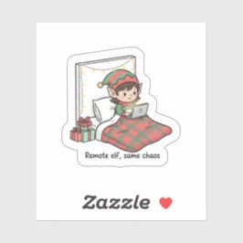 Remote Elf Chaos – Lustiges Weihnachten von Zuhaus Aufkleber