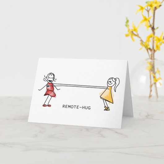 Remote-Hug Karte (Gelbe Blume)