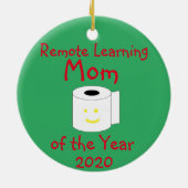 Remote Learning Mama des Jahres Keramik Ornament (Hinten)
