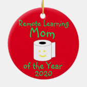 Remote Learning Mama des Jahres Keramik Ornament (Hinten)