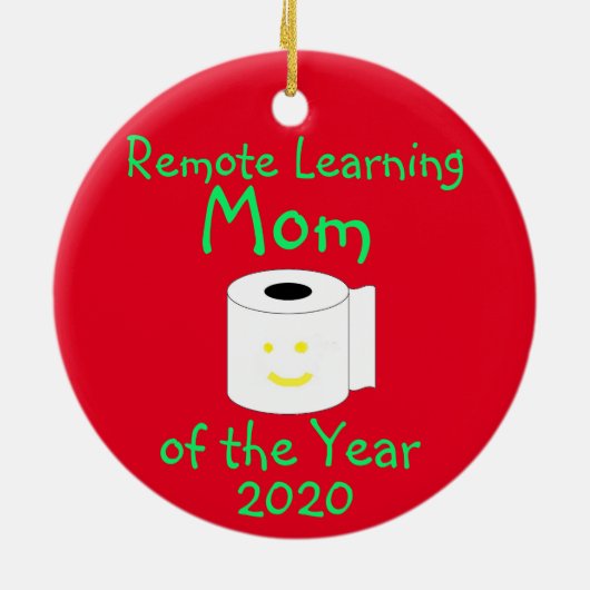 Remote Learning Mama des Jahres Keramik Ornament (Hinten)
